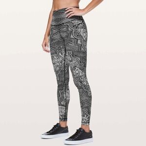 Lululemon Wunder Under High Rise Legging Tight 28” Inked Ice Grey Black 6